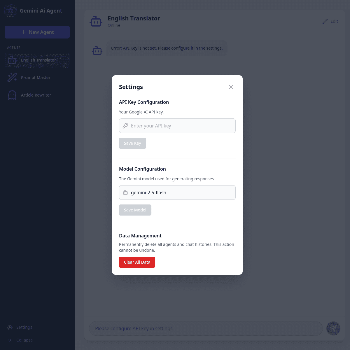 智能体工坊 · Gemini Agent 网站截图